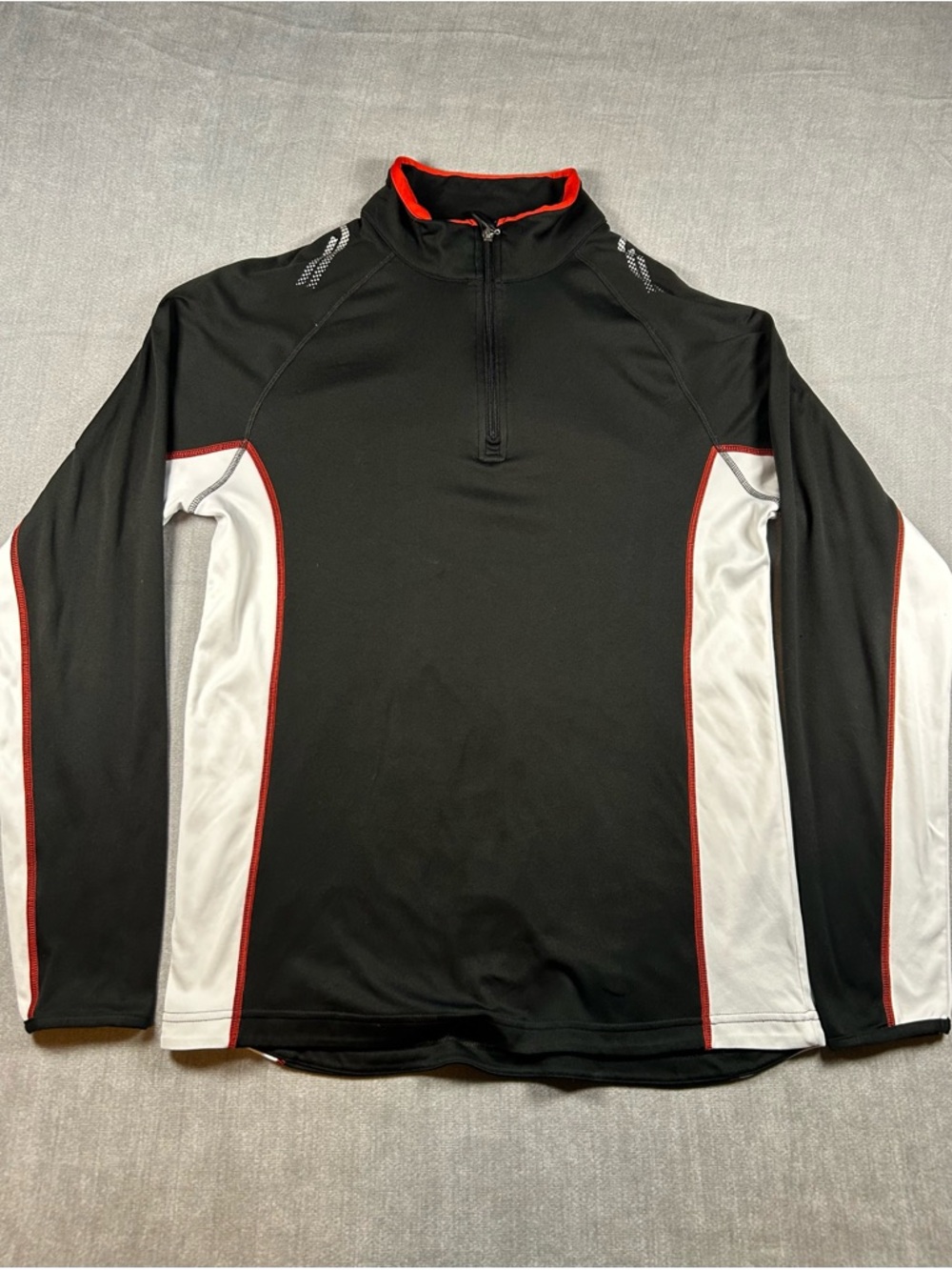 PGA Tour Black Half-Zip Performance Jacket with White Panels & Red Trim